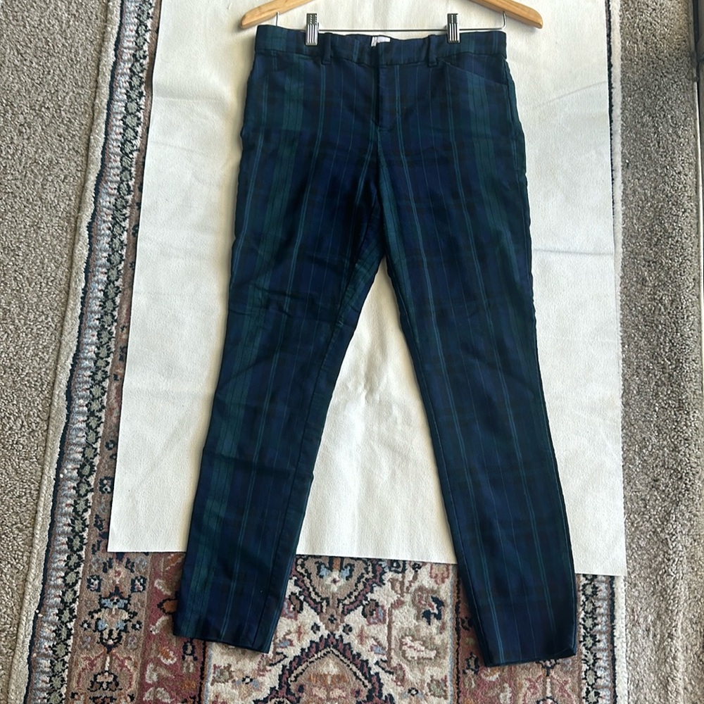 GAP Plaid Skinny Pants - Green and Blue
